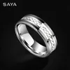 Wedding Rings Personalized Ring for Men Inlay Braided 925 Silver Tungsten Carbide Jewelry luxurious Wedding Band Custom Engraved 231118