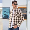 Designer Autumn/Winter Flanell Plaid Shirt Män Europeiska och amerikanska storlekar Utländska handel Herrskjorta Casual mångsidig lös långärmad 23SS