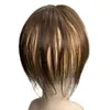 合成S 100女性用の人間の髪のトッパー10インチクリップバンズフリンジのピース中央部ブラウンアネモンノンレミー230420