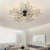 Amerikansk LED -taklampa nordisk trädgren järn taklampor för vardagsrum sovrum ljuskrona takdekor ljus fixtur287g