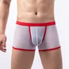 Caleçons Boxers pour hommes Sous-vêtements respirants en résille Sexy Shorts en maille transparente Slips Gay Pouch Panties Swim