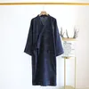 Men's Sleepwear Men Longo Men Algodão Mens Tampe Sleep Sleep V Spring Spring Spring Stried Difrand Bathrobe Nightgown Vintage Kimono Plus Robes