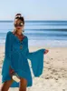 Прикрытия сексуальное прикрытие бикини женщин купальники сокрытие пляжного купальника пляж. Ношение вязание купальные костюмы пляжное платье из туника халат 230419