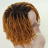 Синтетические парики 10 -дюймовые плетеные афро -боб -парик дред для чернокожих женских вьющихся концов Косплей Юн Ронг волосы 230419