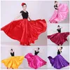 Stage Wear Women's Spanish Flamenco Skirt Plus Size Show Belly Dance Costume Woman's Gypsy Style 10 Colors Satin Smooth Solid Color