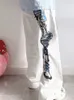 Spodnie damskie S QWEEK Y2K Anime Print Białe spodnie HARAJUKU MANGA Subkultura szerokie nogi spodnie japoński styl Kawaii Cartoon Sweatpants 230419