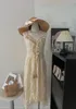 Casual Dresses Summer Dress for Women 2023 Vintage Openwork fransed spets bohemian maxi mesh slip vestidos