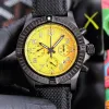 Top AAA Bretiling Men's Watch Casual Navitimer Chronograph Quartz Movement Avenger Hurricane WristWatch Canvas Strap Sapphire Waterproof Designer 1884 Watch Y572