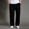 Men's Pants Men Wide Leg Versatile Cargo Stylish Spring/fall Trousers With Elastic Waist Drawstring Ample For Casual