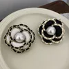 Cute Camellia Brooch Black White Women Flower Brooch Suit Lapel Pin for Gift Party Fashion Jewelry