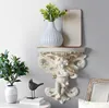 Decorative Objects Figurines European Creative Wall Resin Angel Shelves Decoration Vintage Blue White Home Storage Holder Shelf Organizer Decor 230419