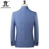 Abiti da uomo 22 colori blu grigio nero scozzese a righe cappotto formale da lavoro slim uomo giacca casual sposo uomo abito da sposa giacca sportiva