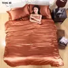 Set varmt! 100% Pure Satin Silk Bedding Set, Home Textile King Size Bed Set, Sängdukar, täcke täcker platta lakan Kuddepcaser grossist Y200111UZKAS1WP