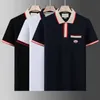 Camisa polo desinger roupas para homens de negócios Cores sólidas simples elegante Impressão versão europeia lapela manga curta camisa casual moda masculina roupas de luxo top