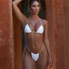 Maillot de bain femme tendance couleur unie triangle string maillot de bain ins style bretelles sexy deux pièces serré dos nu haut ouvert plage 230420