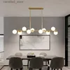 Ceiling Lights Art Dining Room Ceiling Chandelier Suspension Horizontal Glass Balls Chandeliers Kitchen Hanging Lamp Office Front Desk Lights Q231120