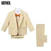 Suits Kid Boy Clothes Gentleman Suit Vest+Shirt+Pants+Bow Tie+Blazer 5Pcs Formal Infant Children Birthday Wedding Party Outfits 231118