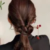 Haarspangen, chinesische Blumenstäbchen, Vintage-Quaste, Chignon, Strass, beflockter Stab, Geschenk für Geburtstag, Weihnachten