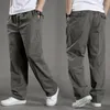 Men's Pants Men Wide Leg Versatile Cargo Stylish Spring/fall Trousers With Elastic Waist Drawstring Ample For Casual