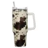 40oz Tumblers Tasses Couvercles et paille Cheetah Animal Vache Imprimer Léopard Conservation de la chaleur Tasses de voiture de voyage Bouteilles d'eau de grande capacité I1120