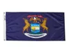 Michigan Flag 150x90cm 3x5ft Printing 100D Polyester Outdoor or Indoor Club Digital printing Banner and Flags Whole7250365