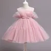 Girl's Dresses Baby 1st Birthday Party Dresses for Girls Solid Kids Wedding Evening Gown Sleeveless Summer Princess Tulle Tutu Dress 230419
