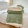 Blankets Spring Winter Warm Blanket Imitation Wool Thicken Flannel Blankets for Bed Sofa Soft Skin Friendly Warmth Comforter Washable 231118