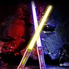 LED LID LIGHTS LASER FLASH Stick Glow Combat Light Light Sword 2-in-1 الأطفال الملون الملون للسيف Telescopic Toy Z0420