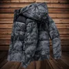 Chaquetas para hombres Camuflaje gris Chaqueta de globo Hombres Parka Invierno Deportes al aire libre Abrigos rompevientos con capucha Cálido Espesar Abrigo acolchado 231118