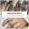 Charm Bracelets Chain Combination Ring Trendy Decor Finger Jewelry Creative Personality Delicate Shaped Alloy Open Men Women