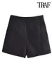 Shorts femininos traf moda feminina frente botões de metal tweed shorts vintage cintura alta lado zíper feminino calças curtas mujer 230420