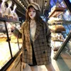 Misto lana da donna Principessa Sweet Lolita Cappotto Vintage Primavera Coreano Visione Stile preppy Studenti Plaid Moda e tutte le donne abbinate MLBZ01