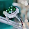 Кластерные кольца HN Tourmaline Ring Fine Jewelry Soluts 18k Gold Nature Green Gemstones 2,86CT Diamonds для женщин присутствующих