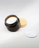 Bouteilles de stockage 4 pièces conteneurs cosmétiques en verre pots d'échantillon vides avec couvercles étanches Pot de maquillage pour Lotion crème d'olive