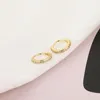 Hoop örhängen par Draintiness Gold Plating Pierced Zircon Women's Fashion Brosilage Huggie örhänge Jewelryhoop Hoop
