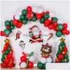 لوازم حفلات أخرى لحفلات عيد الميلاد مجموعة البالون الأحمر والأخضر اللاتكس المقوسة ألومنيوم رقائق البالونات Santa Clau Dhmup
