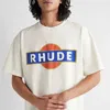 Designer Fashion Clothing Tees Hip Hop Tshirts American Trendy Brand Rhude Men Women's Couples High Street Loose T-shirt Summer Half Sleeved Streetwear 846