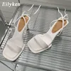Eilyken Summer Brand Ankle Strap Sandal Women Thin High Lace-Up Dress Pumps Shoes Outdoor Gladiator Sandals 230419