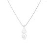 Pendant Necklaces Stainless Steel India Tamil Om Sign For Women Girls Symbol Chain Jewelry