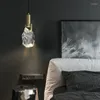 Lâmpadas pendentes LED LED MODERNO SANGUENTE K9 CRISTAL LUZES Sala de estar de cabeceira Decoração de casa iluminação de luminárias internas luminárias