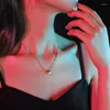 Łańcuchy sercowe miłość Tytan Stalowy Naszyjnik Prosty moda kluczowy łańcuch obojczyka dla kobiet