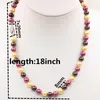 Chains Beautiful Fashion Jewelry Charming 8mm South Sea Multicolor Shell Pearl Necklace Gifts For Girl Women 18" Sp0351