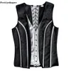 Waist Tummy Shaper Men's Corset Tight Tops Male Corset Vest Flat Abdominal Fat Waist Girdle Push Up Body Shaper With Bones Tank Tops Costume 231120