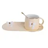 Tassen Keramik Kaffeetasse Teller Set mit Löffel Nachmittagstee Geschirr kreativ europäisch klein Luxus 250ml 231120