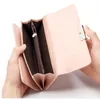 Portefeuilles longs femmes portefeuille en cuir pochette porte-cartes sac à main noir rose femme