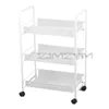 Kitchen Storage Car Movable Rack Three-layer Sundry Floor Net Basket Trolley