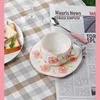 Copos de capa pintados à mão Ces de café com cerâmica de flor com pires de café da manhã em casa suco de suco de chá de chá de presente microondas seguro 230419