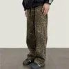 Jeans da uomo 2023 Cyber Y2k Moda Leopard Pantaloni larghi per uomo Abbigliamento Dritto Coreano Casual Donna Vecchi Pantaloni lunghi Pantaloni Uomo