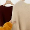 Kobiety swetry europejskie jesienne zima okrągła szyja kaszmir SWEATER Kobieta grube leniwy wiatr ciemnoszare luźne dzianiny