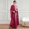 Ethnische Kleidung Frauen Eid Muslim Abayas Applikationen Partykleid Batwing Ramadan Marokko Lange Robe Dubai Abaya Patchwork Kaftan Elegant Lose